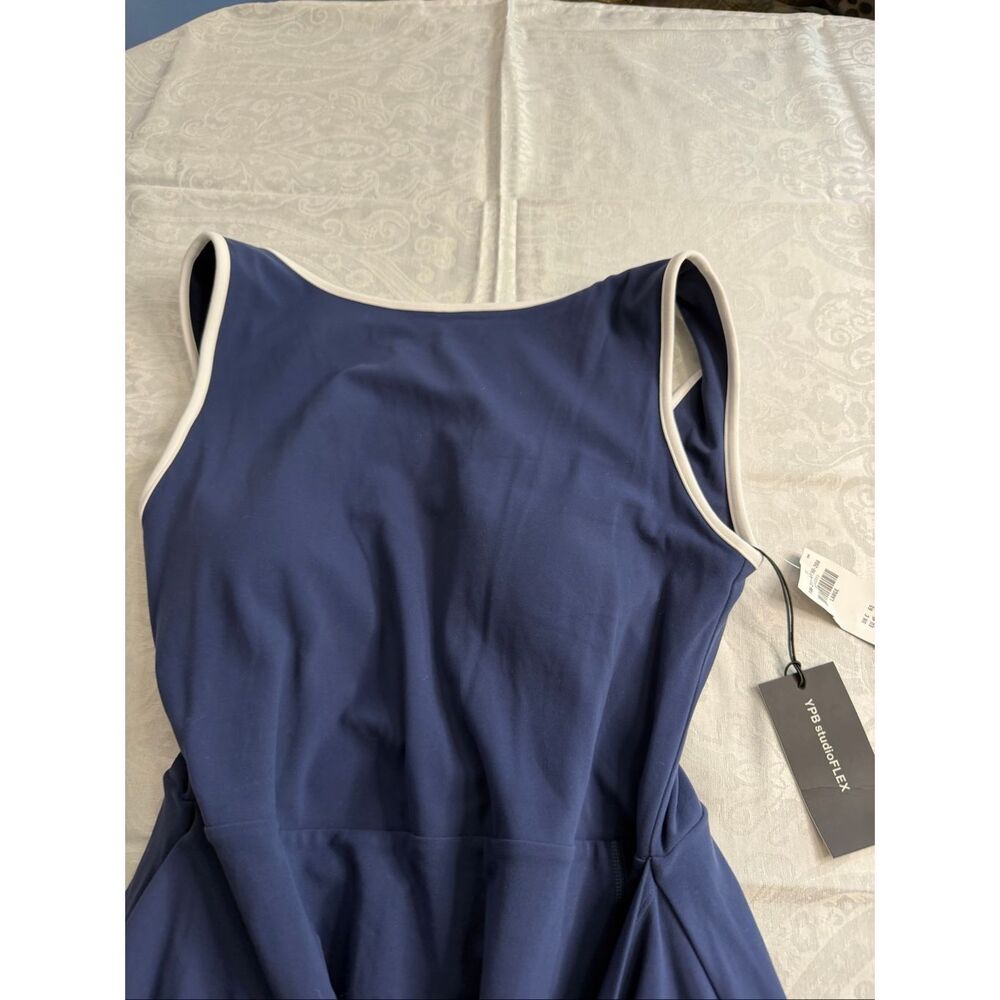 NWT Abercrombie YPB Tie Game Dress Navy Blue Size Large New - Picture 2 of 9